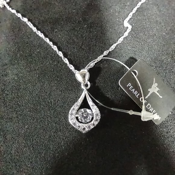 SEE VIDEO *TWINKLING* Sterling Silver CZ necklace - Picture 1 of 6